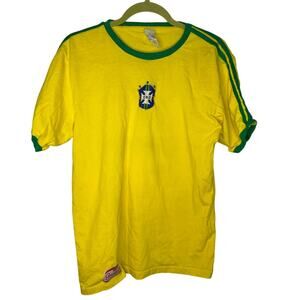 Brazil Brasil CBD Soccer Football Jersey Size Large Retro Original Guarana